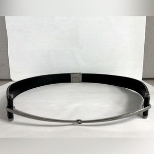 Gucci Black Leather Horsebit Metal Waist Belt 80cm. / 31.5 ich.